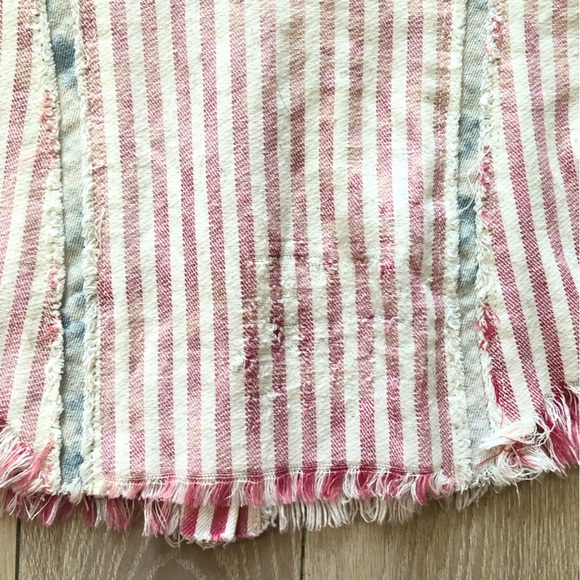 Free People We The Free Americana Distressed Button Down Shirt Size XS - Picture 8 of 15